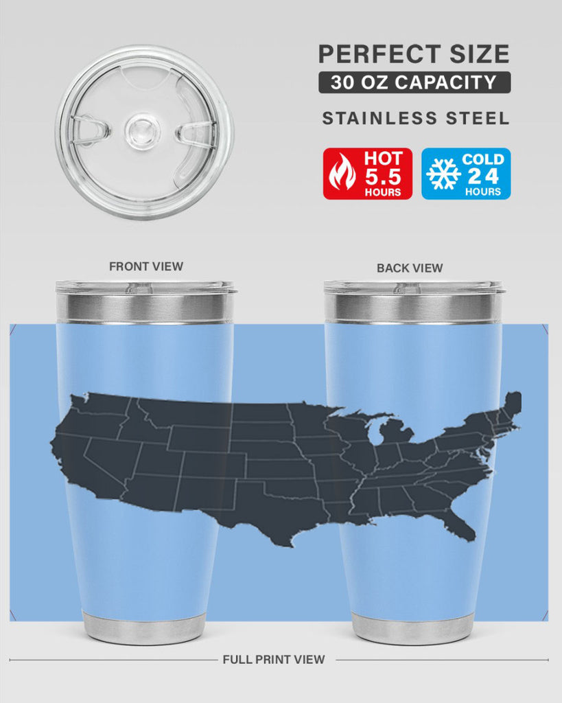 Separate Color Map Style 71#- Fourt Of July- Tumbler