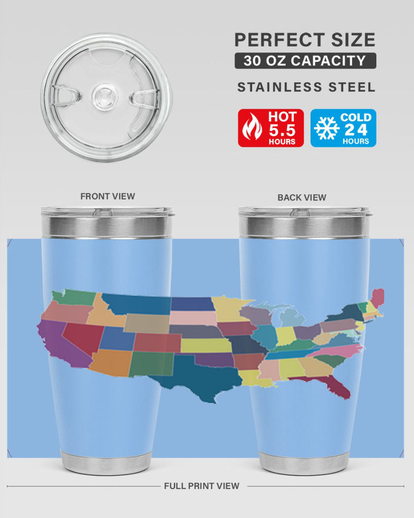 Separate Color Map Style 73#- Fourt Of July- Tumbler