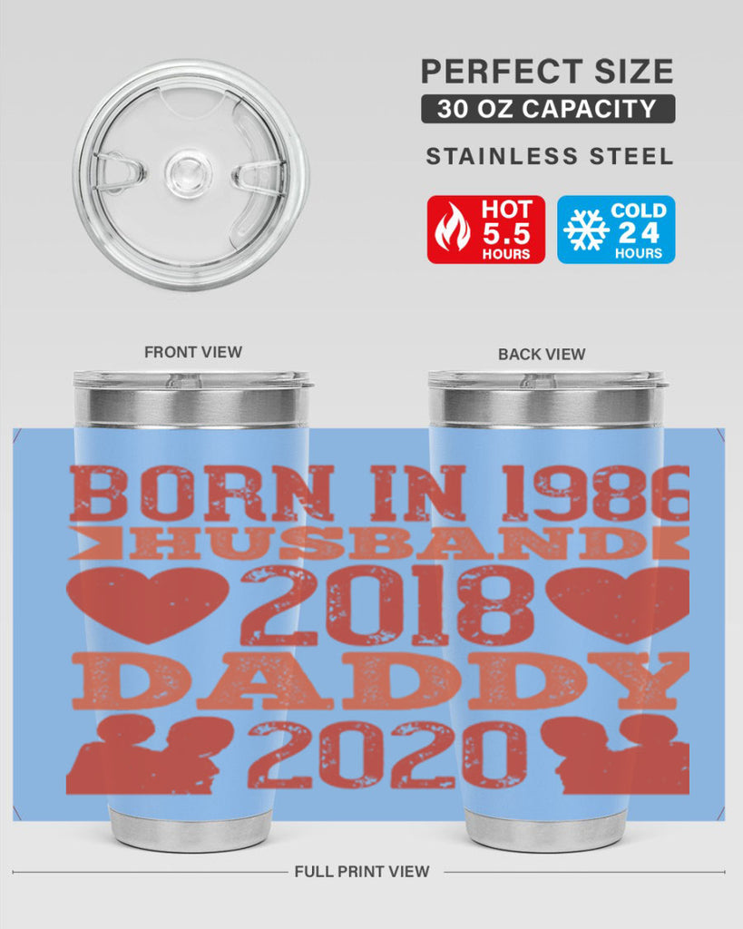 born in husband daddy 123#- fathers day- Tumbler