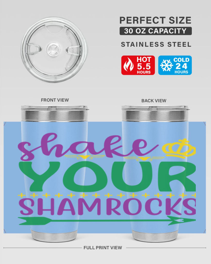 shake your shamrocks 2#- mardi gras- Tumbler