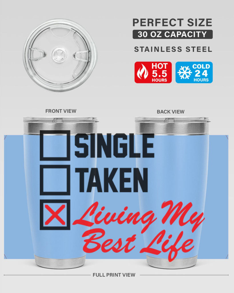 single taken living my best life 34#- black words phrases- Cotton Tank