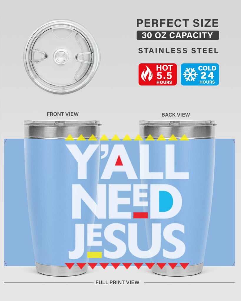 yall need jesus 4#- black words phrases- Cotton Tank