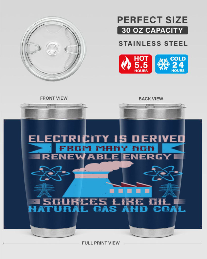 Electricity is derived from many nonrenewable and coal Style 47#- electrician- tumbler