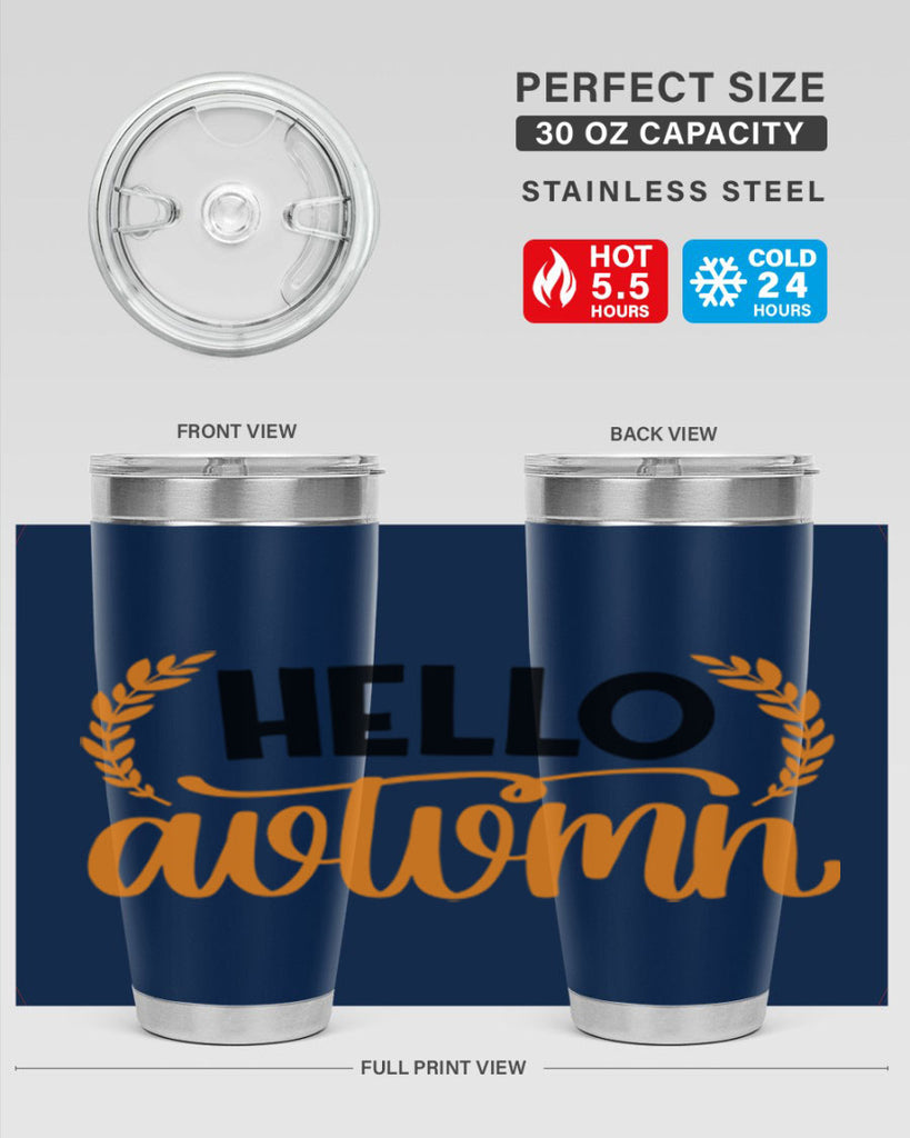 Hello Autumn 493#- fall- Tumbler