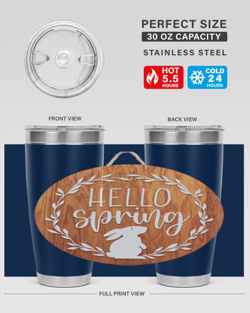 Hello Spring Bunny Wreath Mockup191#- spring- Tumbler