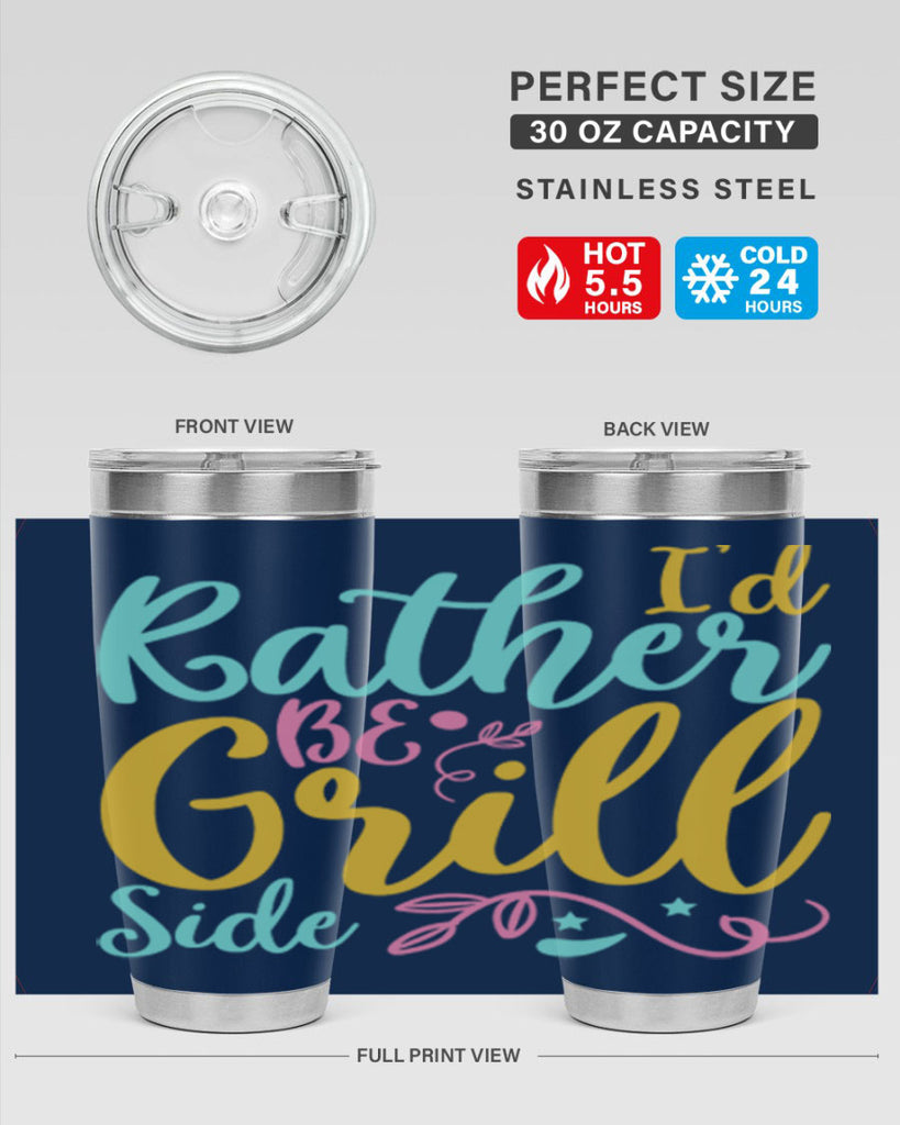 ID RATHER BE GRILL SIDE Style 62#- summer- Tumbler
