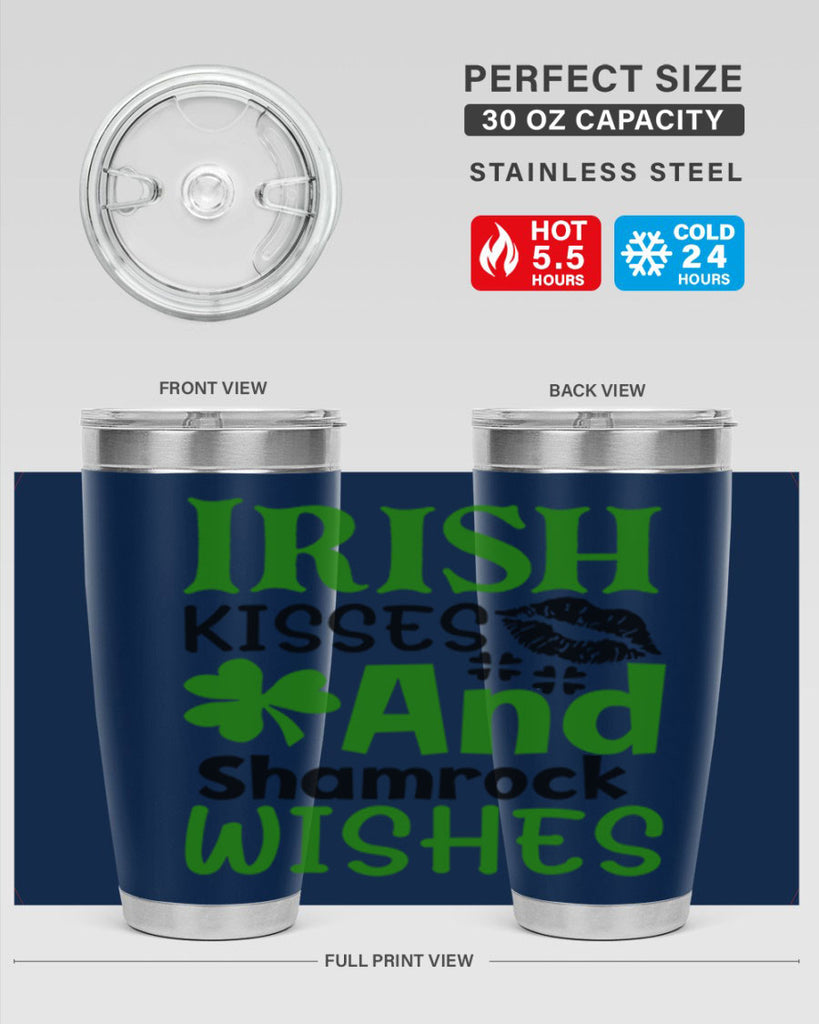 Irish Kisses And Shamrock Wishes Style 156#- St Patricks Day- Tumbler