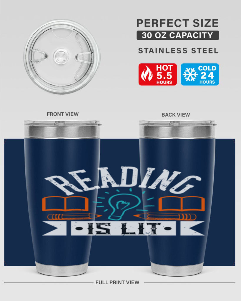 Reading is lit Style 24#- teacher- tumbler