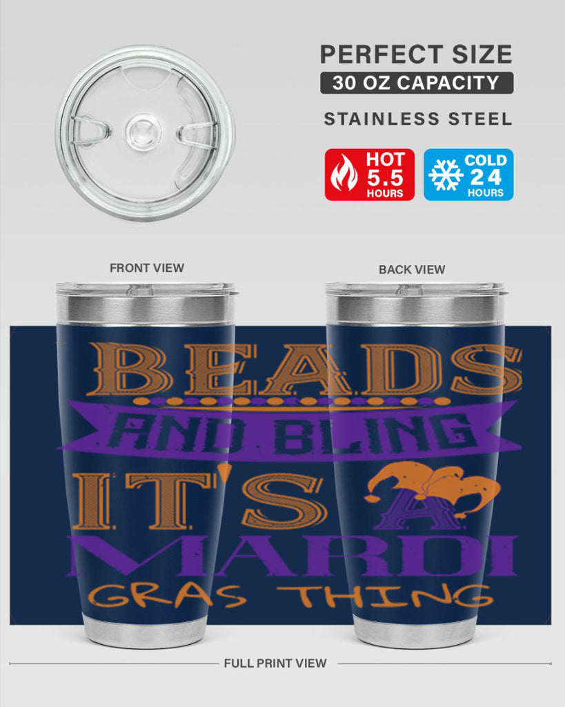 beads and bling its a mardi gras thing 51#- mardi gras- Tumbler
