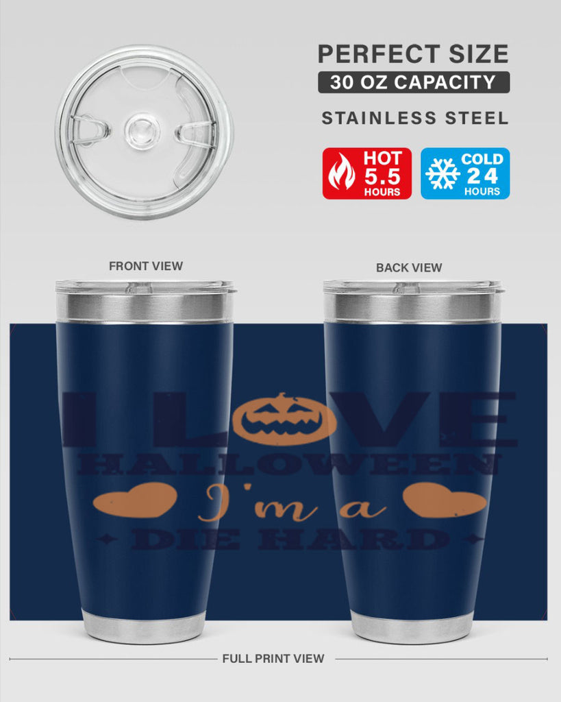i love halloween im a die hard 150#- halloween- Tumbler