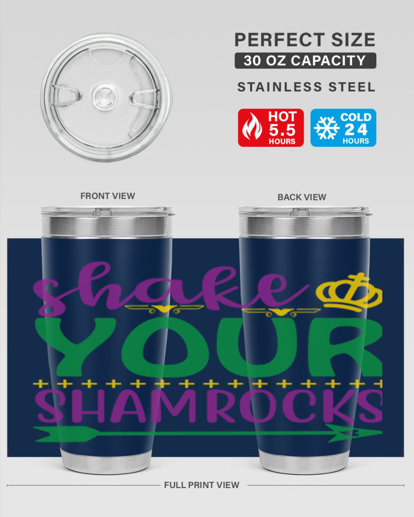 shake your shamrocks 2#- mardi gras- Tumbler