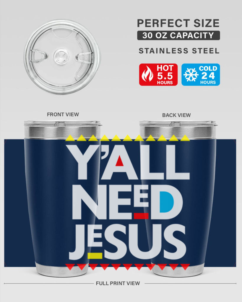 yall need jesus 4#- black words phrases- Cotton Tank