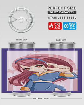Cute and cool girl red long hair 166#- anime- Tumbler