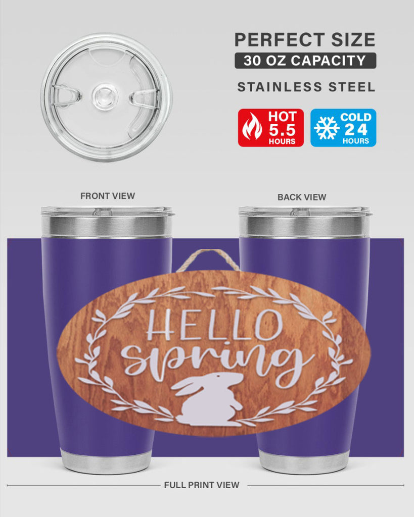 Hello Spring Bunny Wreath Mockup191#- spring- Tumbler