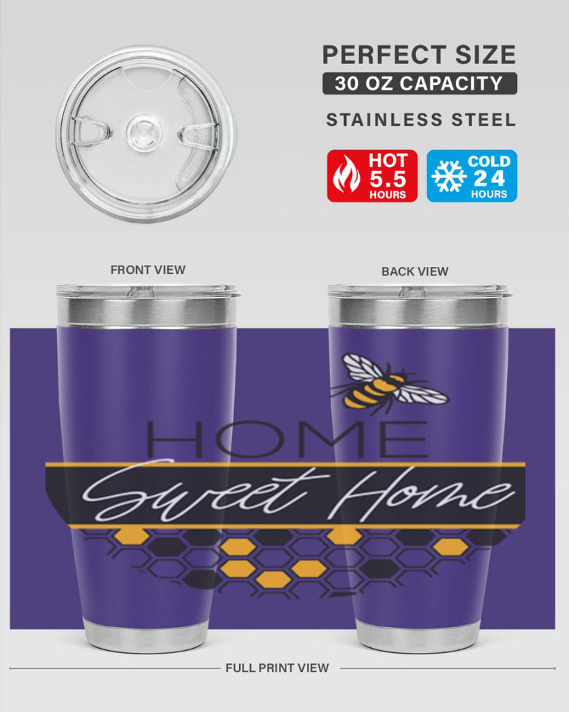 Home Sweet Home Bee and hive pattern243#- spring- Tumbler