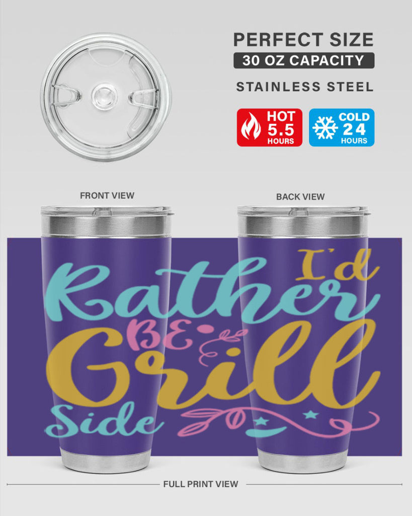 ID RATHER BE GRILL SIDE Style 62#- summer- Tumbler