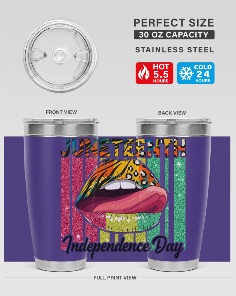 Juneteenth Independence Day Sexy Lip Png 11#- Juneteenth- tumbler