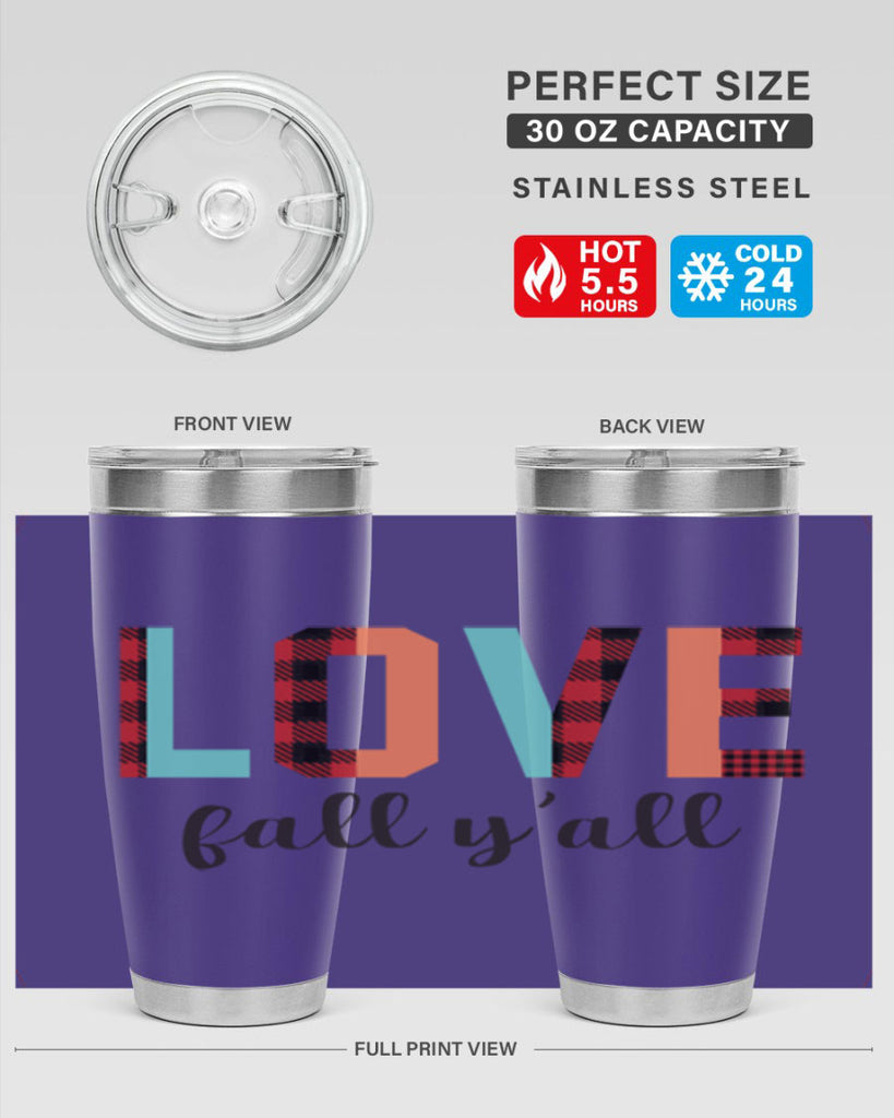 Love fall yall 411#- fall- Tumbler