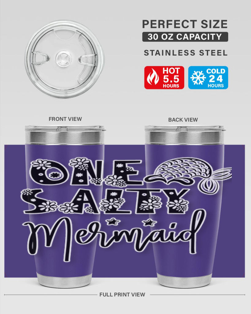 One Salty Mermaid 527#- mermaid- Tumbler