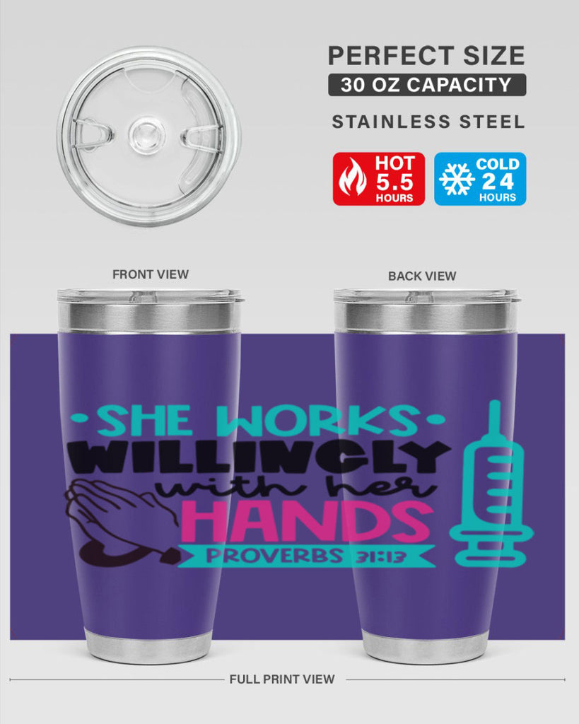 She Works Willingly With Her Hands Proverbs Style Style 41#- nurse- tumbler