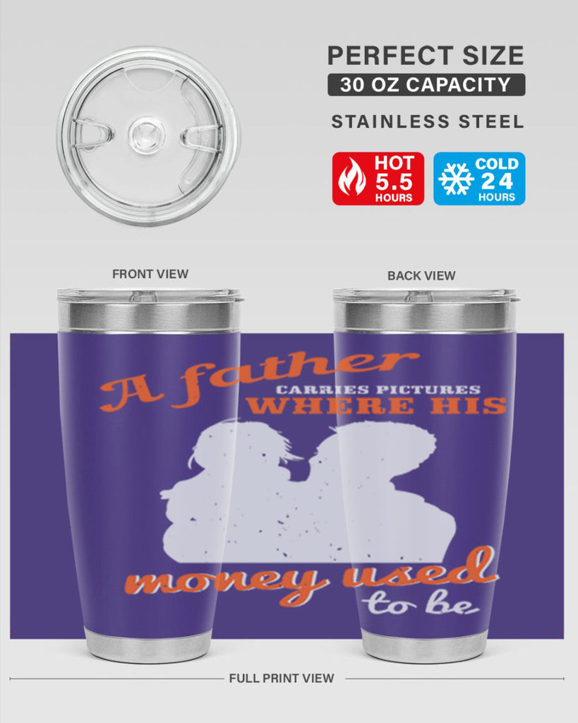 a father carries pictures 273#- fathers day- Tumbler