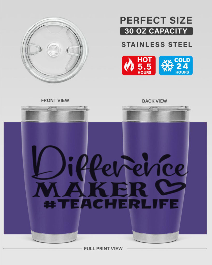 difference maker teacherlife Style 185#- teacher- tumbler