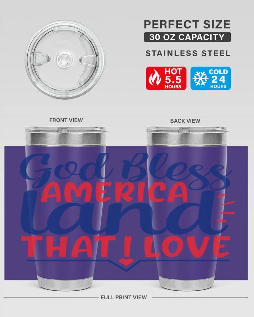 god bless america land that i love Style 54#- Fourt Of July- Tumbler
