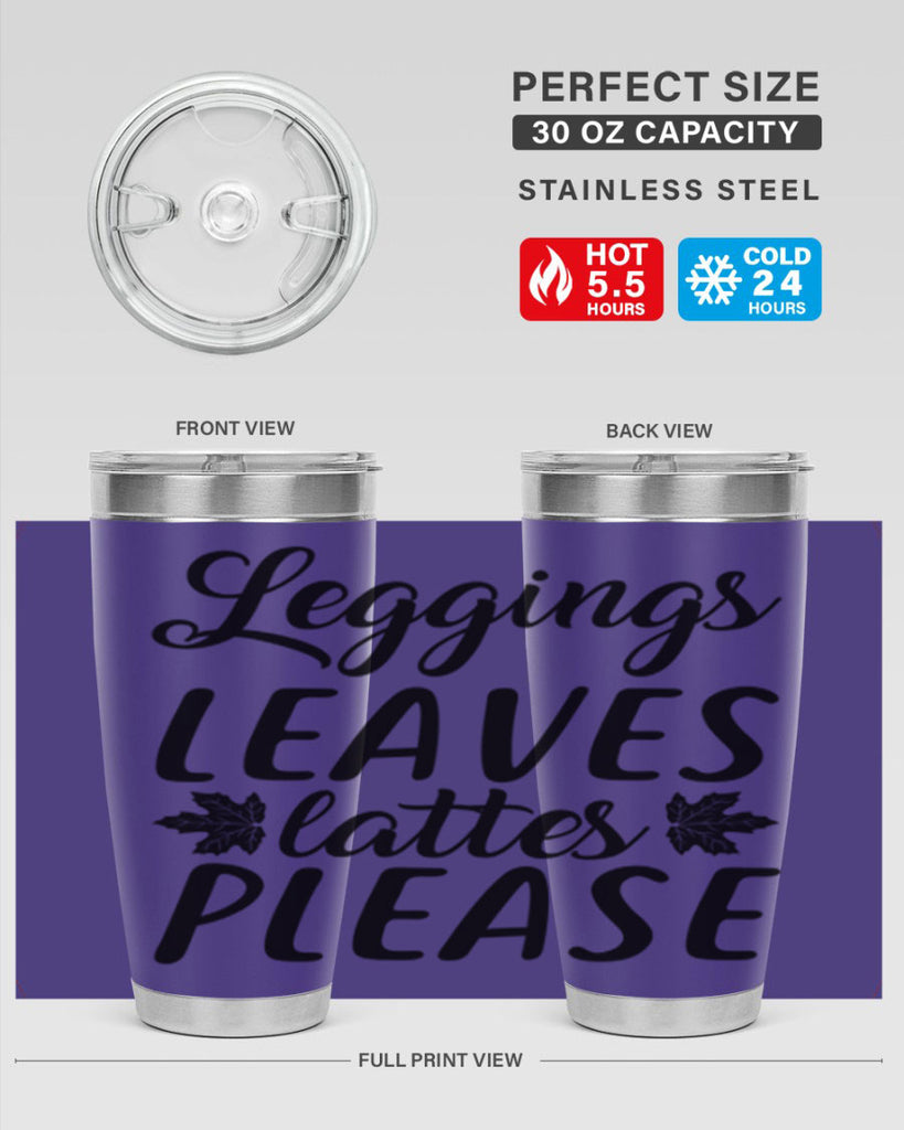 leggings leaves lattes please 397#- fall- Tumbler