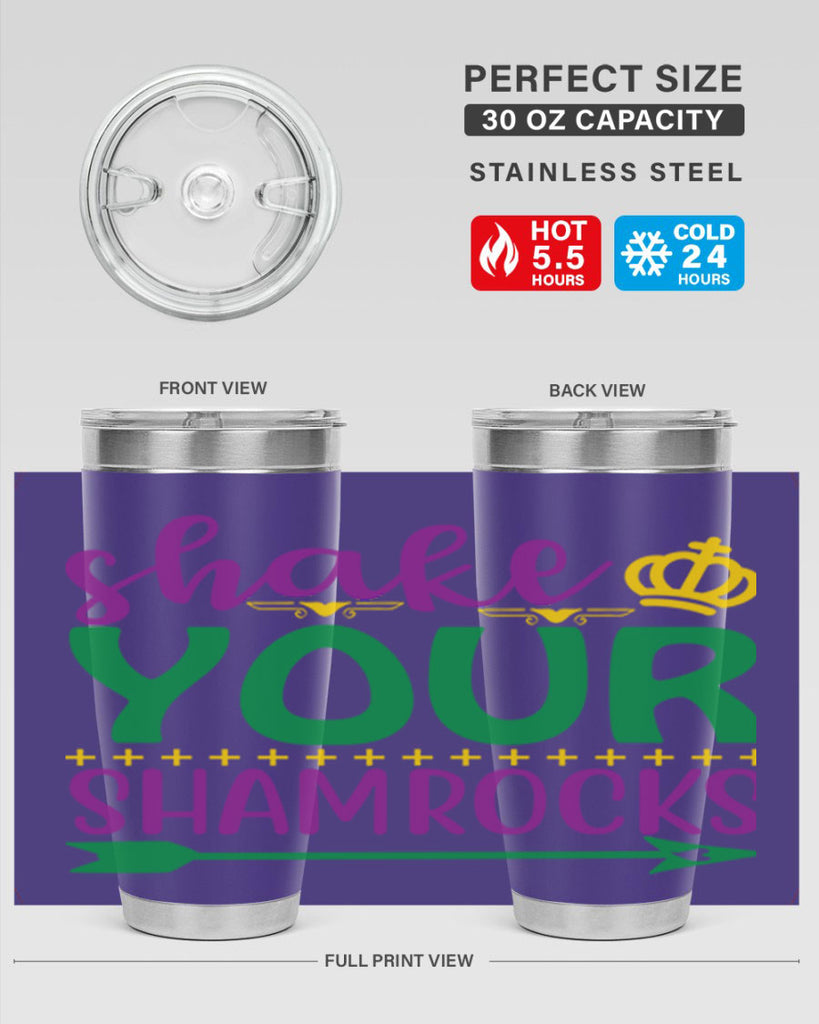 shake your shamrocks 2#- mardi gras- Tumbler