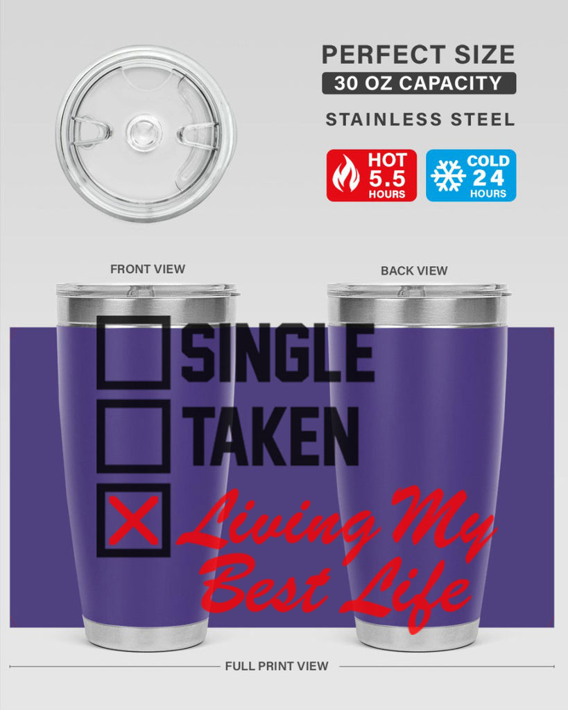 single taken living my best life 34#- black words phrases- Cotton Tank