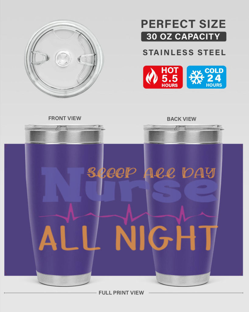 sleep all day nurse all night Style Style 34#- nurse- tumbler