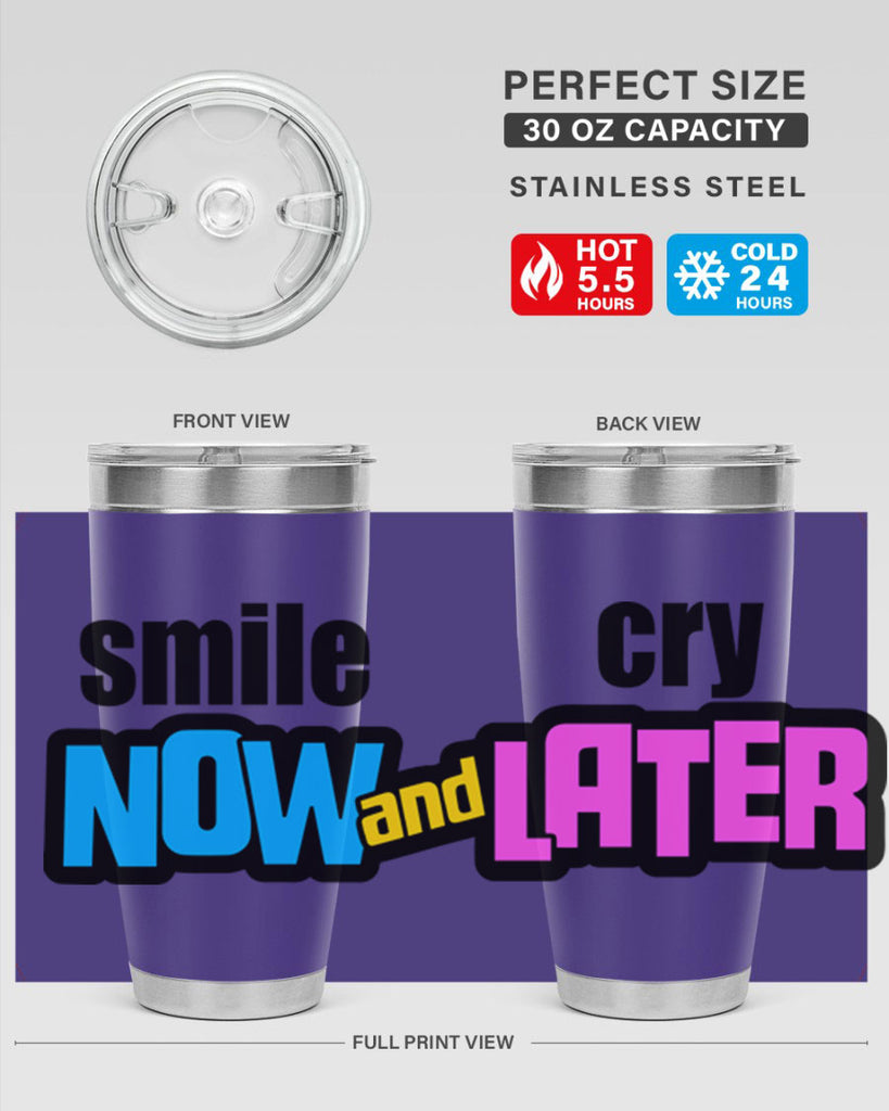 smile now and cry later 31#- black words phrases- Cotton Tank