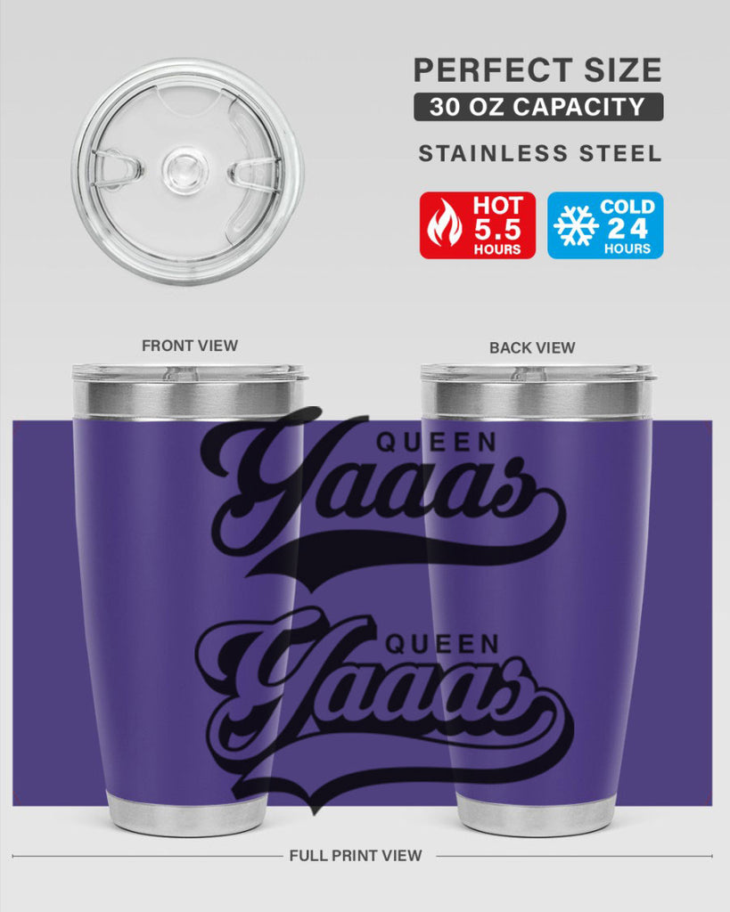 yaaas queen script 6#- black words phrases- Cotton Tank