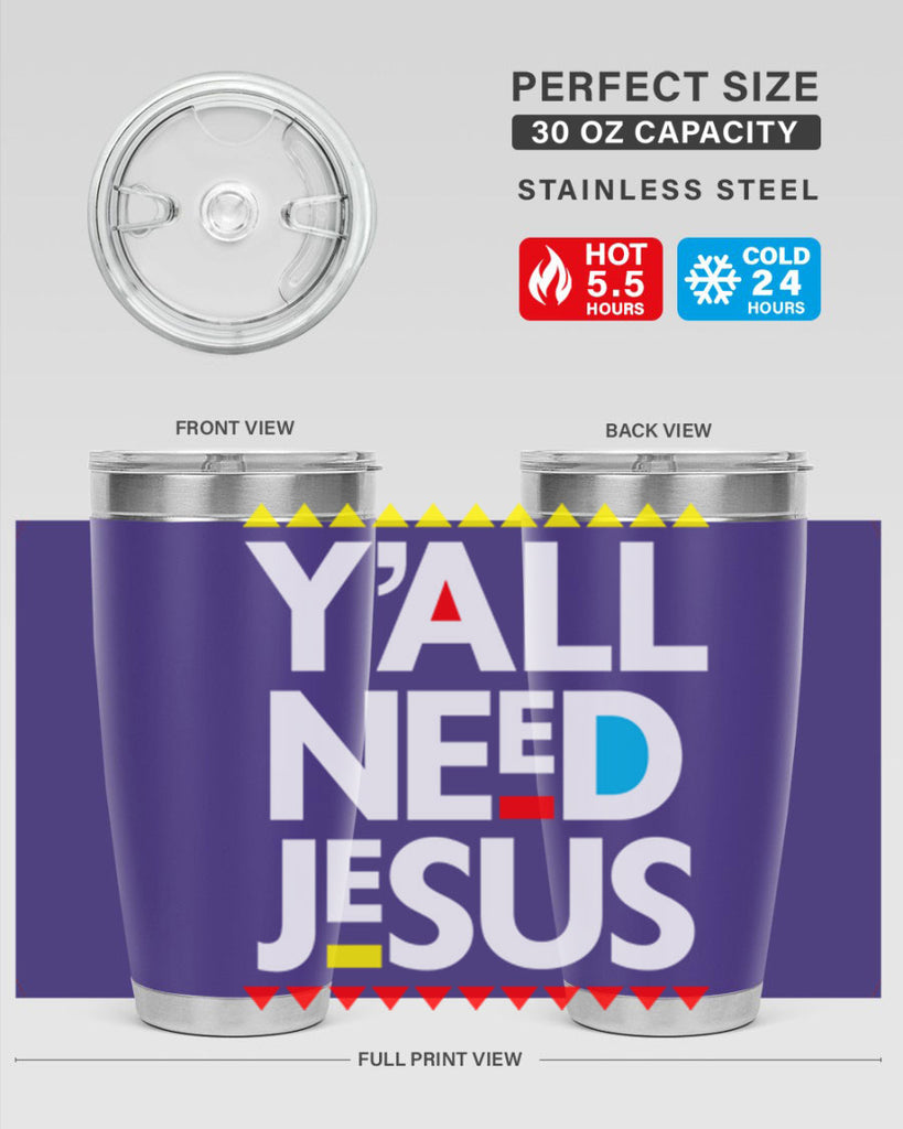 yall need jesus 4#- black words phrases- Cotton Tank