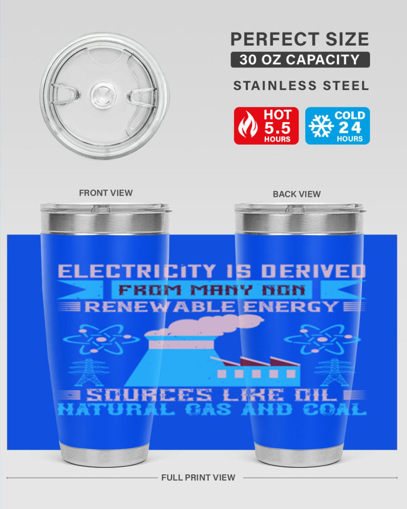 Electricity is derived from many nonrenewable and coal Style 47#- electrician- tumbler