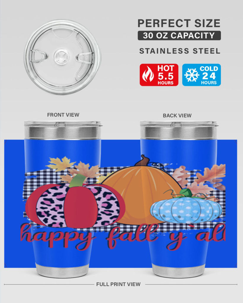 Happy Fall Yall Leopard 229#- fall- Tumbler