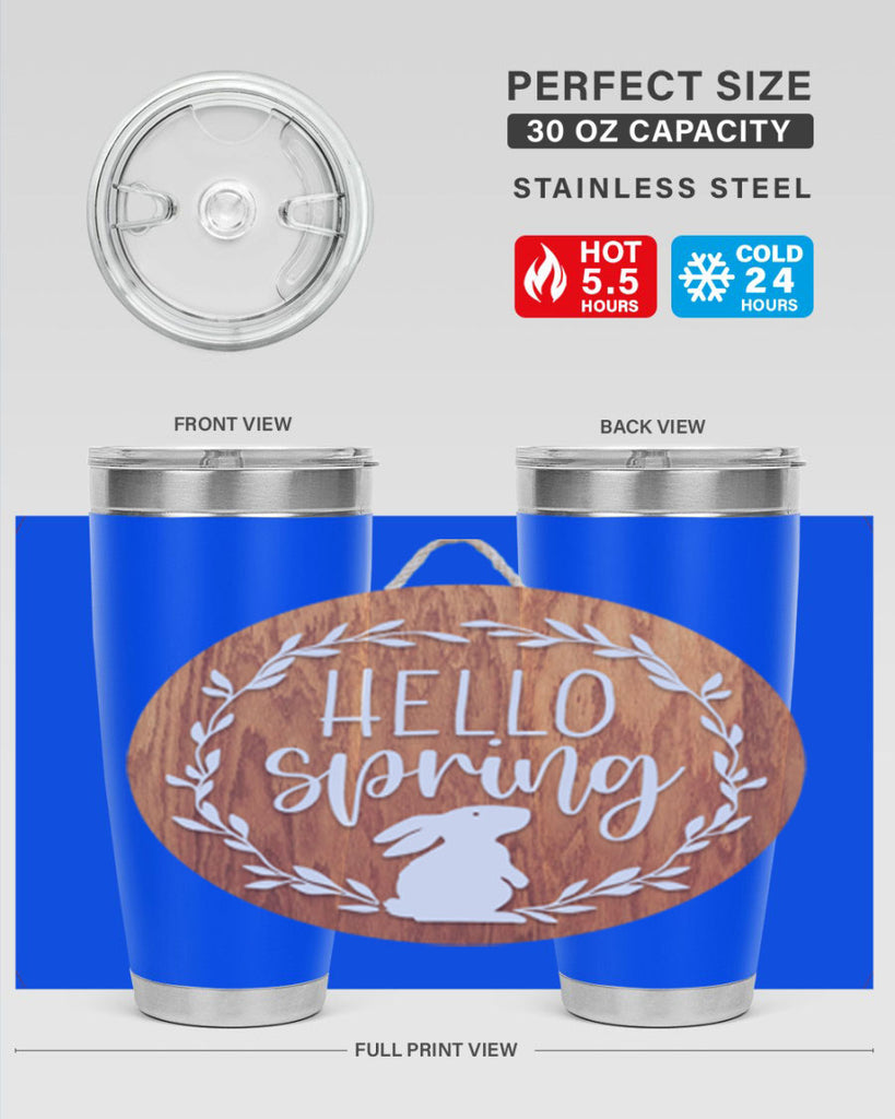Hello Spring Bunny Wreath Mockup191#- spring- Tumbler