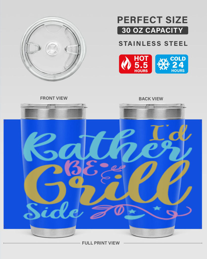 ID RATHER BE GRILL SIDE Style 62#- summer- Tumbler