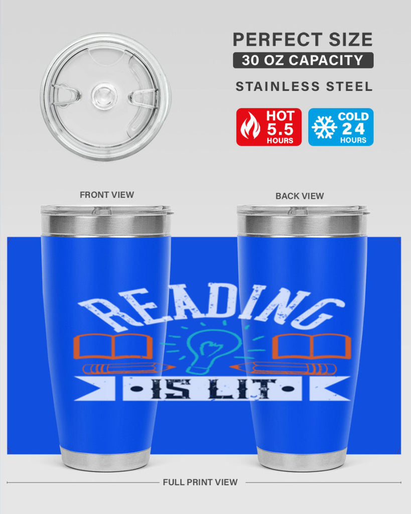 Reading is lit Style 24#- teacher- tumbler