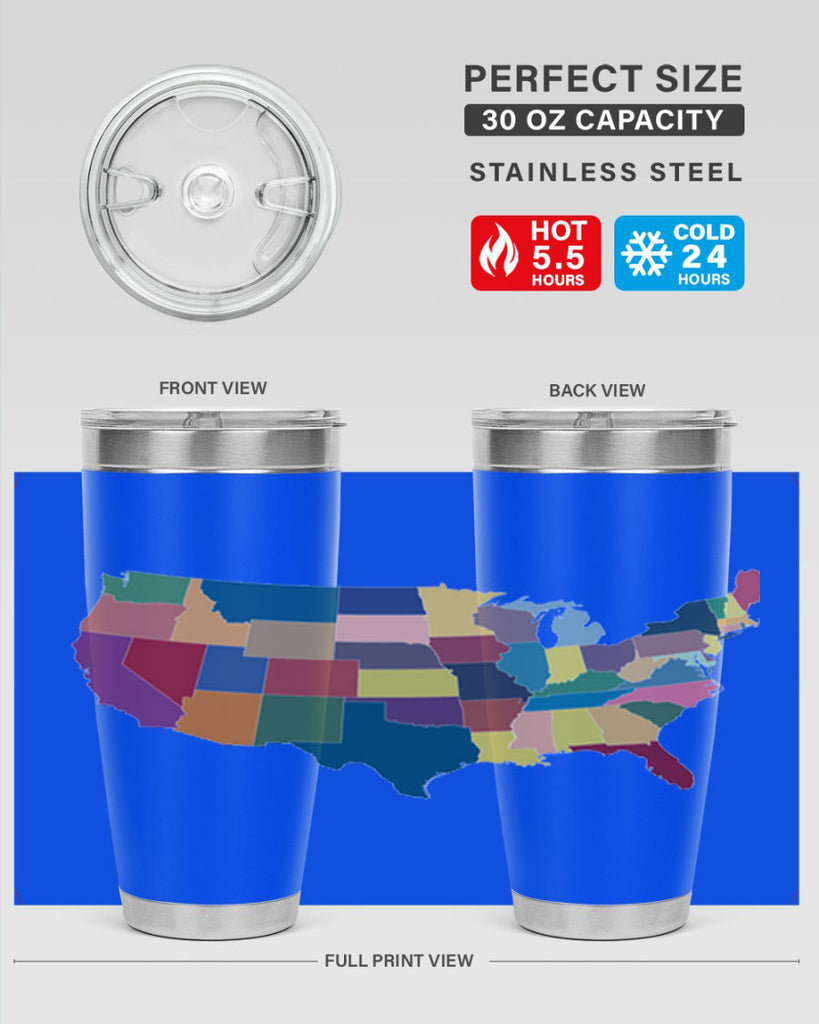 Separate Color Map Style 73#- Fourt Of July- Tumbler
