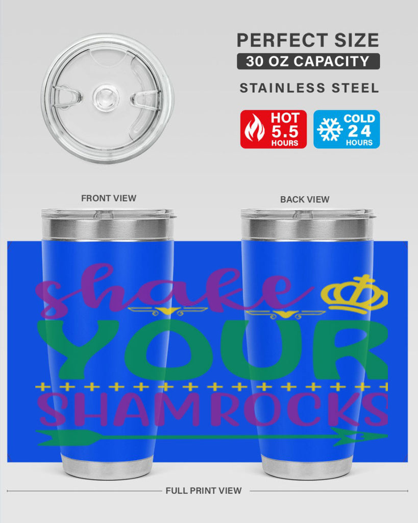 shake your shamrocks 2#- mardi gras- Tumbler