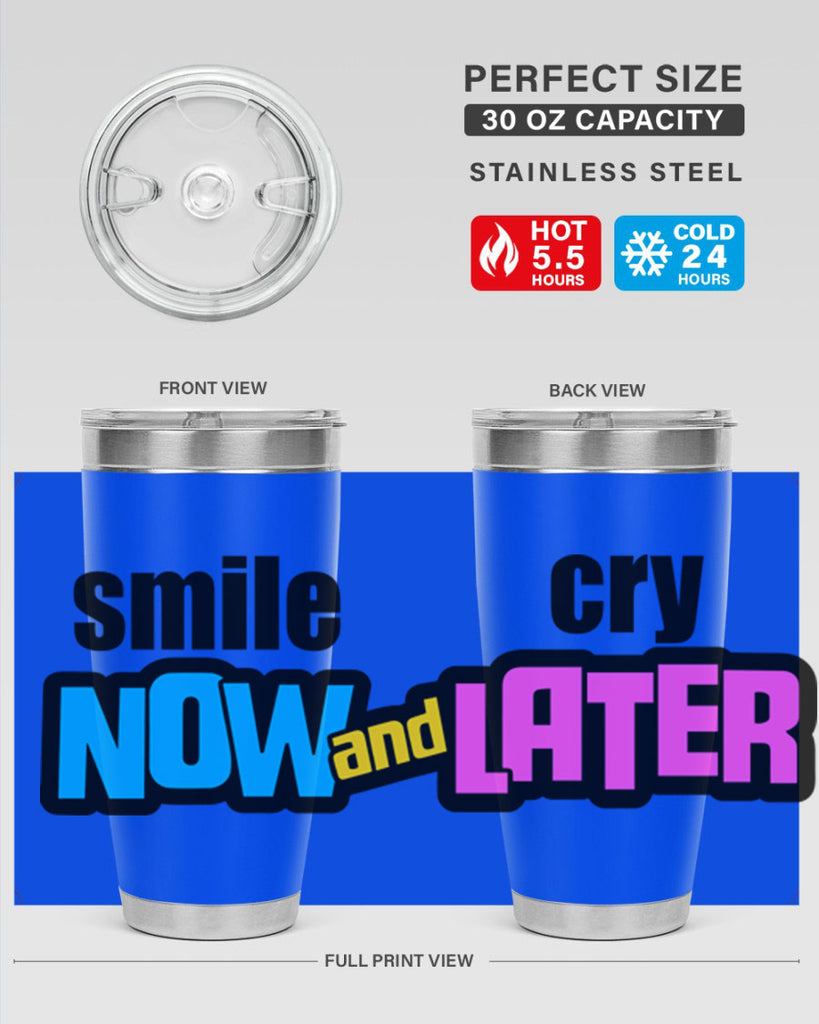smile now and cry later 31#- black words phrases- Cotton Tank