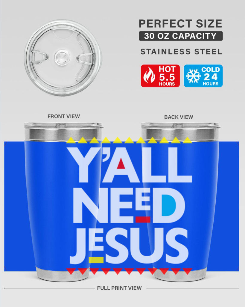 yall need jesus 4#- black words phrases- Cotton Tank