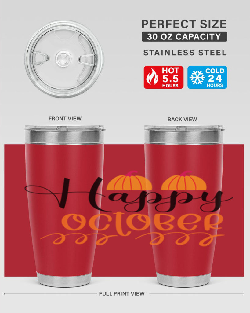 Happy October 238#- fall- Tumbler