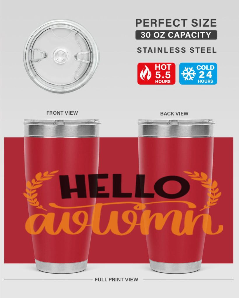 Hello Autumn 493#- fall- Tumbler