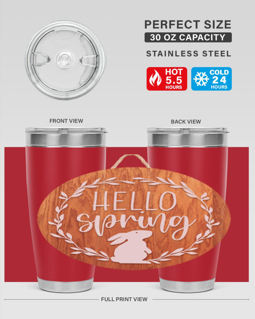 Hello Spring Bunny Wreath Mockup191#- spring- Tumbler