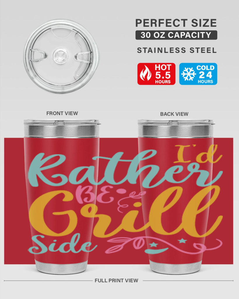 ID RATHER BE GRILL SIDE Style 62#- summer- Tumbler