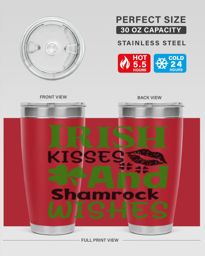 Irish Kisses And Shamrock Wishes Style 156#- St Patricks Day- Tumbler