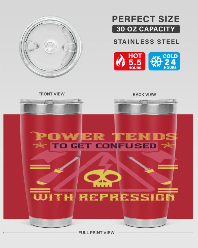 Power tends to get confused with repression Style 17#- electrician- tumbler