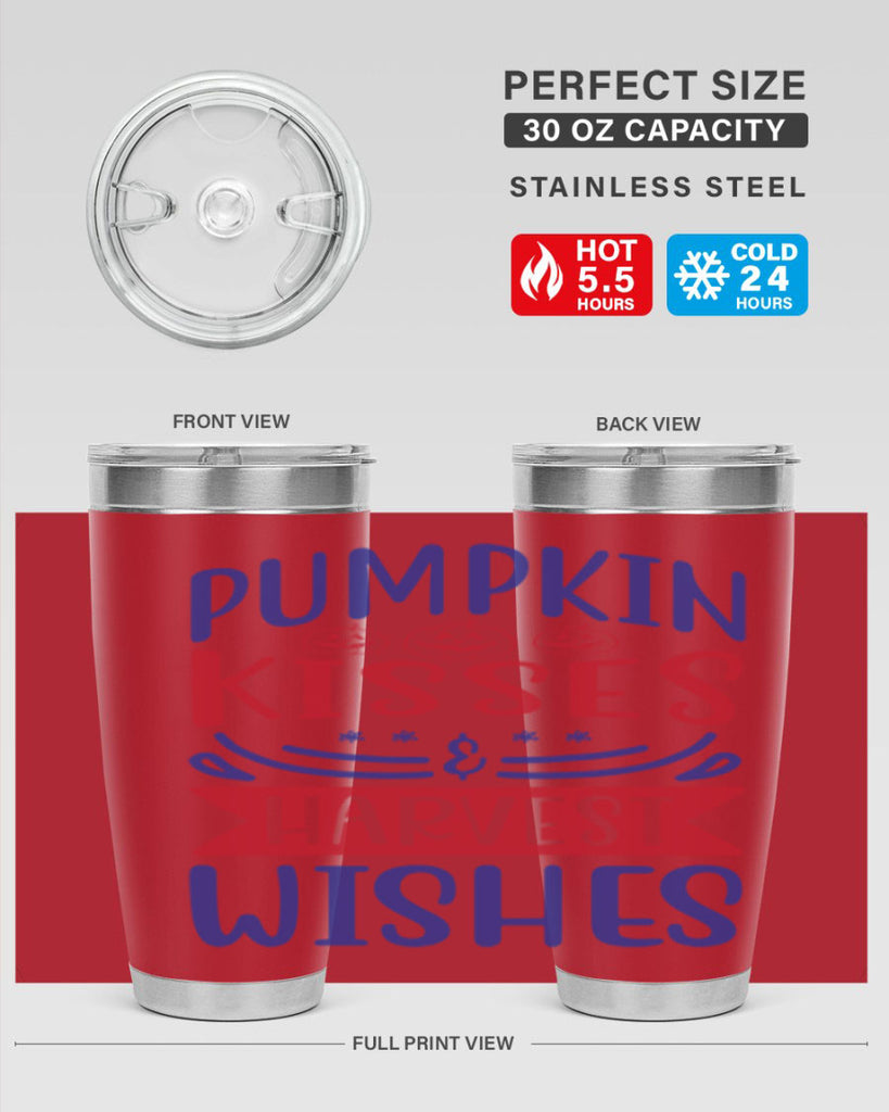 Pumpkin Kisses Harvest Wishes 522#- fall- Tumbler